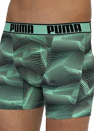 Труси-боксери puma active boxer print 2p зелений, чорний чол s3 фото