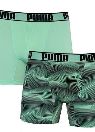 Труси-боксери puma active boxer print 2p зелений, чорний чол s1 фото