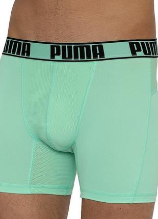 Труси-боксери puma active boxer print 2p зелений, чорний чол s6 фото