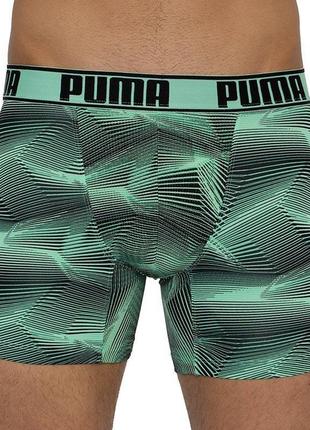 Труси-боксери puma active boxer print 2p зелений, чорний чол s2 фото