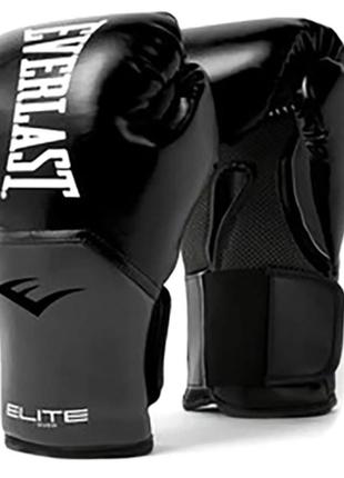 Боксерські рукавиці everlast elite training gloves чорний уні 8 унцій