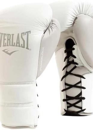 Боксерські рукавиці everlast powerlock 2 pro lace чорний уні 12 унцій