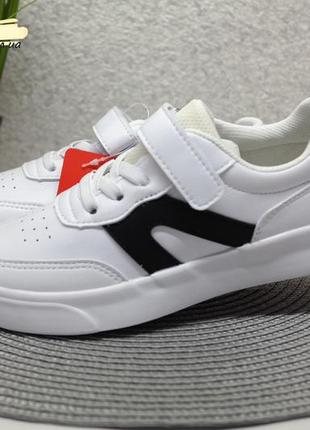 Сlibee apawwa кроссовки кросівки білі з чорним в школу з перфорацією