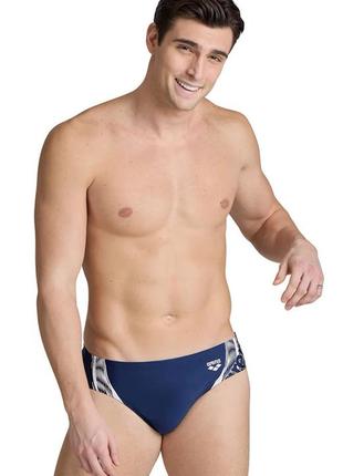 Плавки arena men's swim briefs graphic синій, білий чол 85