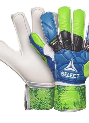 Рукавички воротарські select goalkeeper gloves 04 hand guard синій, зелений, білий діт 4 (15,5см)