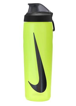 Пляшка nike refuel bottle locking lid 24 oz лимонний, чорний уні 709 мл