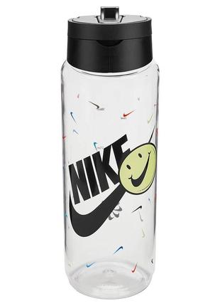 Пляшка nike tr renew recharge straw bottle 24 oz грфічний прозорий, чорний уні 709 мл