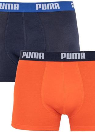 Труси-боксери puma basic boxer 2p синій, помаранчевий чол s