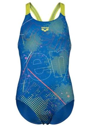 Купальник arena galactic swimsuit swim pro bac блакитний, жовтий діт 10