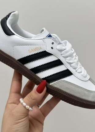 Женские кроссовки adidas samba white sale мини дефект