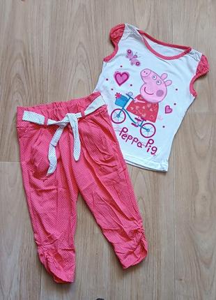 Дитячий літній костюм комплект peppa pig на дівчинку 33601
