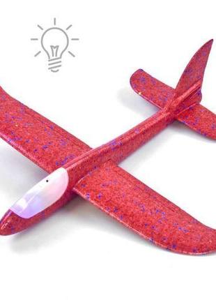 Пінопластовий планер-літачок, 48 см, зі світлом, червоний
