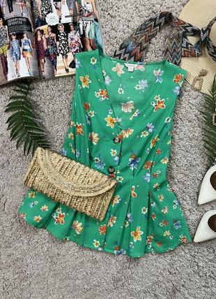 Актуальна бавовняна блуза в принт №172/7