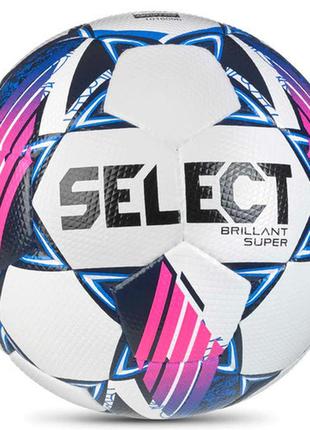 М'яч футбольний select brillant super fifa (hs) v24 синій, білий, чорний, малиновий уні 5
