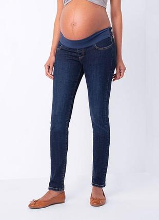 Синие женские джинсы скинни с резинкой на талии джеггинсы батал большого размера для беременных