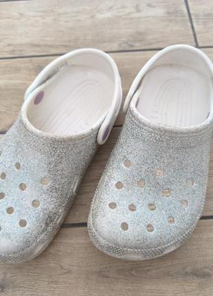 Крокси crocs classic glitter clog j2 наш р.33-34 устілка 22,3 см