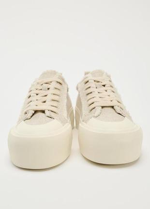 Стильні текстильні кеди кросівки кроси на платформі zara зара