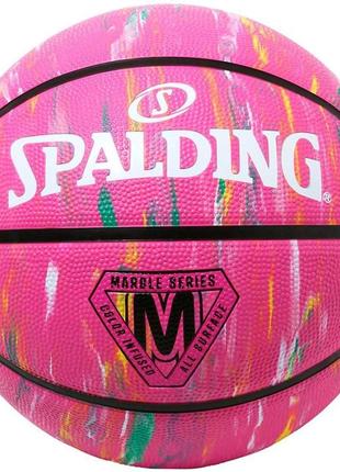 М'яч баскетбольний spalding marble series рожевий, мультиколор уні 5