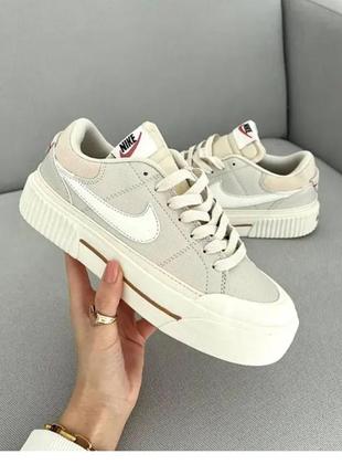 Кроссовки nike court legacy beige