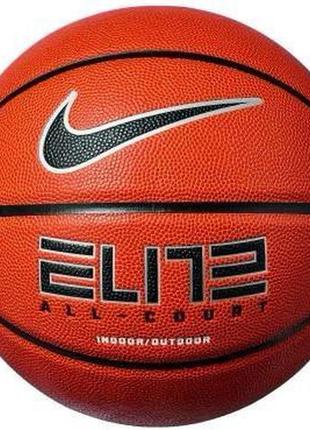 М'яч баскетбольний nike elite all court 8p 2.0 deflated помаранчевий, чорний, сріблястий уні 6