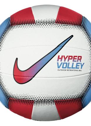 М'яч волейбольний nike hypervolley 18p білий, блакитний, червоний уні 5