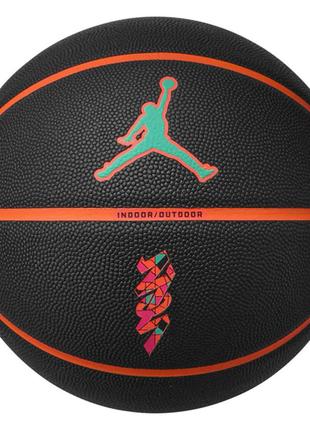 М'яч баскетбольний nike jordan all court 8p z williamson deflated чорний, помаранчевий уні 71 фото