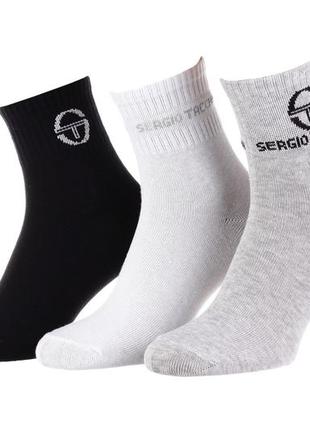 Шкарпетки sergio tacchini 3-pack чорний, білий, сірий жін 36-41