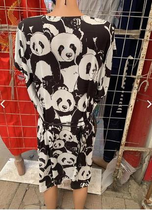Плаття туніка штапель з пандами7 фото