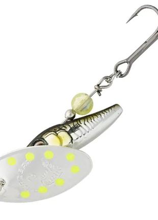 Блешня savage gear sticklebait spinner #2 7.3g green silver ayu