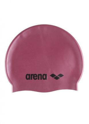 Шапка для плавання arena classic silicone червоний,  чорний уні osfm