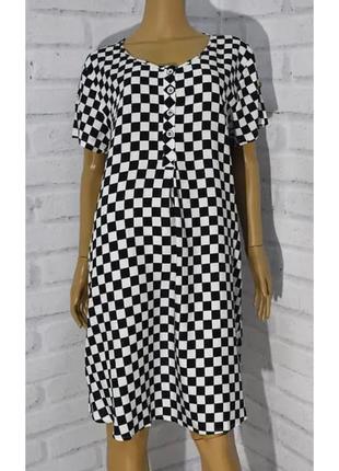 Платье штапель верха на пуговички больших размеров в шахматке3 фото