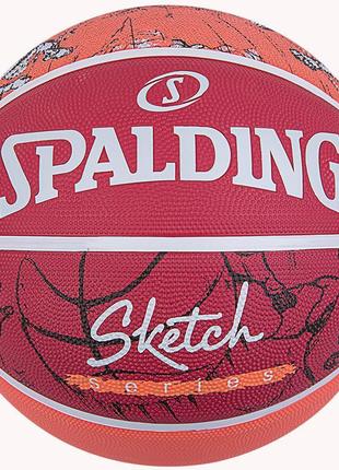 М'яч баскетбольний spalding sketch drible червоний, білий уні 7