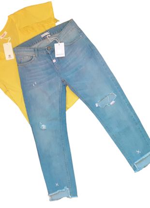 Стильные укороченные брендовые джинсы италия