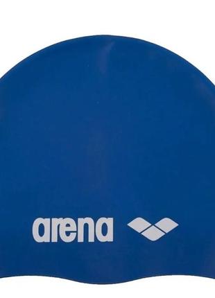 Шапка для плавання arena classic silicone синій, білий уні osfm