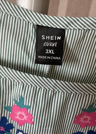 Блуза в полоску с имитацией вышивки shein 3xl3 фото
