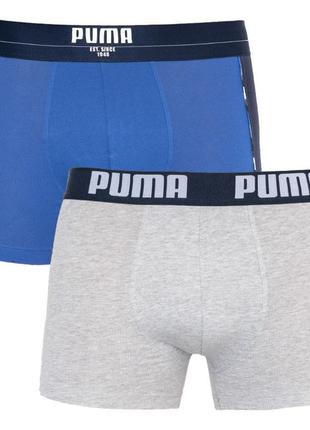 Труси-боксери puma statement boxer 2p синій, сірий чол xl