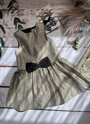 Золотое красивое платье mini club на девочку 2-3 лет