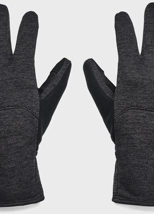 Рукавички ua storm fleece gloves чорний, сірий чол lg