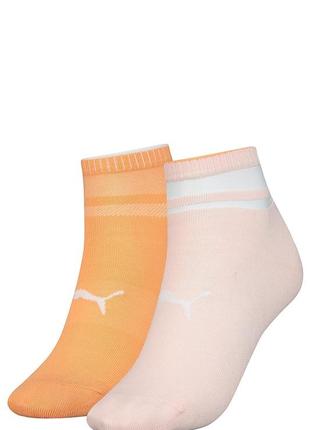 Шкарпетки puma short sock structure 2p women персиковий, рожевий жін 39-42