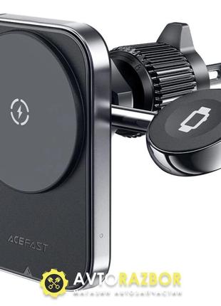 Тримач для мобiльного з бзп acefast d18 in-car 2-in-1 magnetic wireless charging holder black
