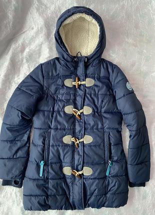Зимова подовжена куртка пальто тепла superdry
