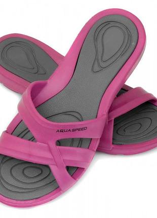 Шльопанці aqua speed ​​panama 6609 рожевий, сірий жін 37