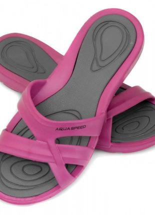 Шльопанці aqua speed ​​panama 6611 рожевий, сірий жін 39