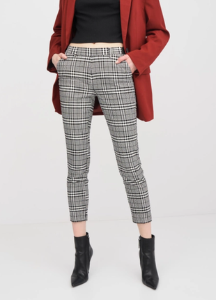 Брюки женские h&m черные с белым, xs/s