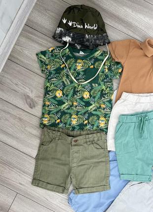 Большой набор летних вещей, шорты, футболки, комбинезон, кепка, панама3 фото