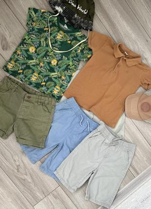 Большой набор летних вещей, шорты, футболки, комбинезон, кепка, панама6 фото