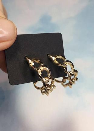 Серьги кольца кольца серьги золотистые массивные
