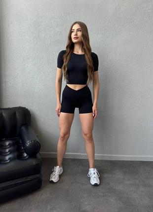 Бесшовные фитнес шорты велосипедки пуш-ап утяжка v-образный пояс