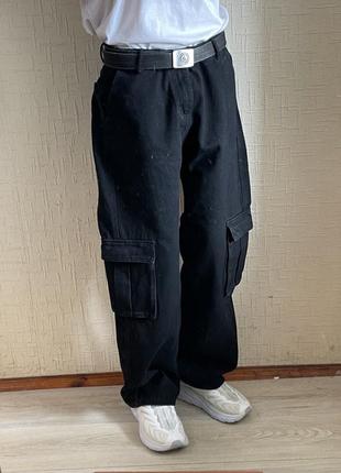 Реп джинси карго широкі shein baggy бегги штаны черные jnco style m