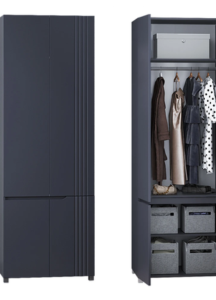 Шкаф для одежды "портленд", к-824-r, графит / графит (80/230/52), мдф3 фото